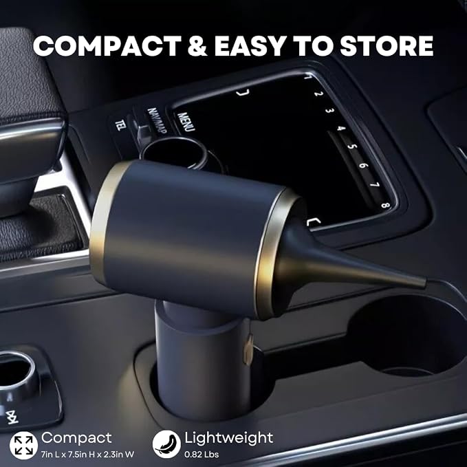 Car Vacuum Handheld 20000 PA 4in1 Cordless Rechargeable Multi-Functional Compact Powerful Suction Brushless Motor Compressed Air Duster Washable HEPA Filter Mini Home Office Pet Gift Men Women
