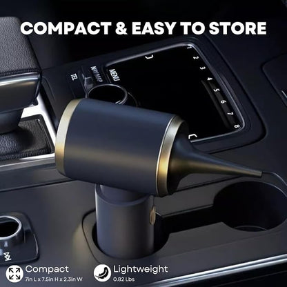 Car Vacuum Handheld 20000 PA 4in1 Cordless Rechargeable Multi-Functional Compact Powerful Suction Brushless Motor Compressed Air Duster Washable HEPA Filter Mini Home Office Pet Gift Men Women