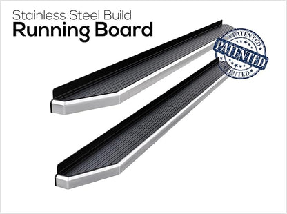 APS 6in 304 Stainless Steel (Polished Flat Style) Running Boards Side Bars Side Steps Compatible with Ford F150 2015-2026 Regular Cab & F-250 F-350 Super Duty 2017-2026