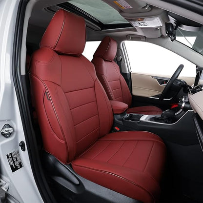 EKR Corolla Seat Covers Custom Fit for Toyota Corolla 2014 2015 2016 2017 2018 2019 L/LE Series Sedan,Leather Car Seat Cover Full Set for SUV-Faux Leather(Burgundy)