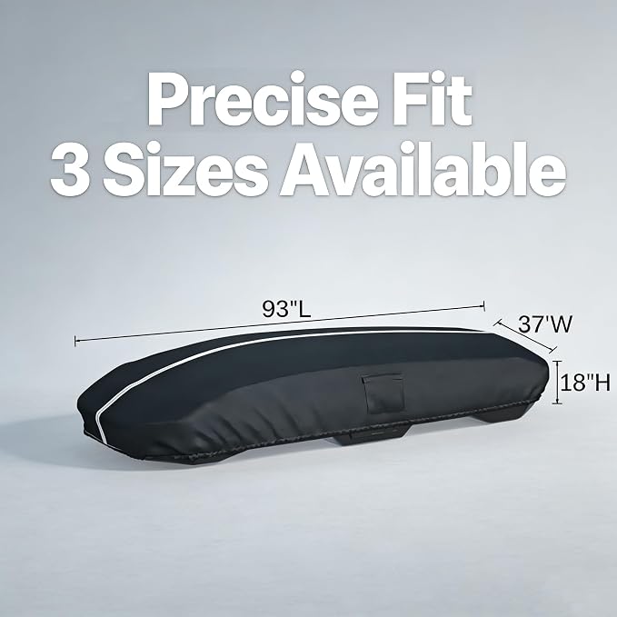 Roof Box Cover, Dimensions 93x37x18 inches, Made from Waterproof and UV-Resistant 420D Oxford Fabric. Suitable for Year-Round Outdoor use, Compatible with Thule, Yakima, and Perflex Brands.