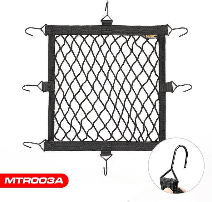 Rhinowalk Motorcycle Luggage Net Cargo Net Helmet Luggage Net with Adjustable Metal Hooks for Motorcycles and Bicycles