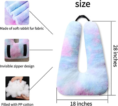 FHSGGP Travel Pillow Car Pillow Kid Car Sleeping The Sleeping Aid for Adults and Kids on Road Trips Kids Travel Pillow Colorful Blue