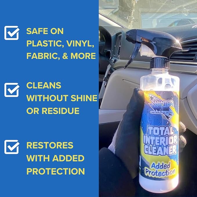 Winter White Premium Total Interior Cleaner with Ceramic Protection – Includes 2 Microfiber Towels – Safe for Cars, Trucks, SUVs, Jeeps, Motorcycles, RVs & More – 16 fl oz
