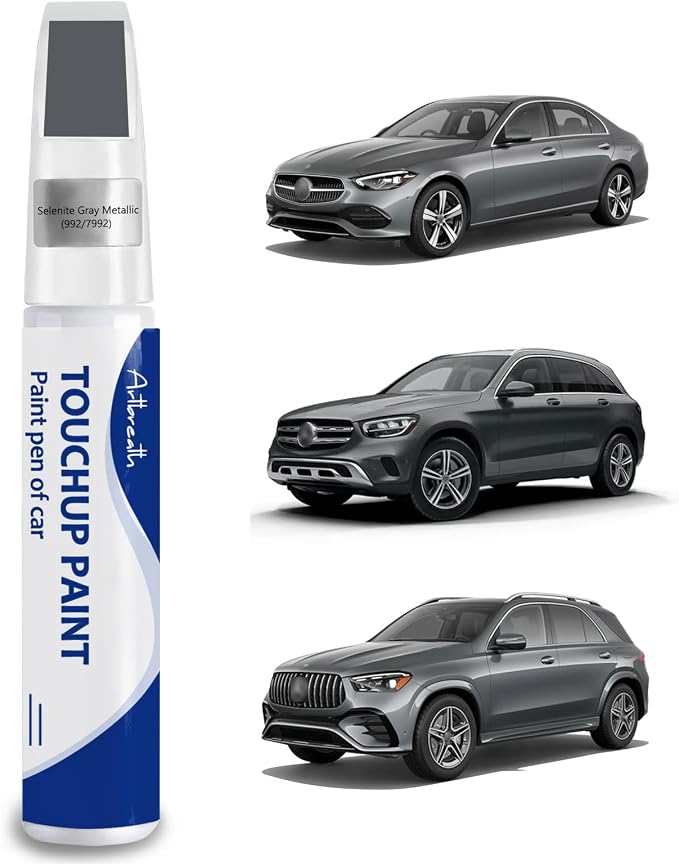 Selenite Gray(992/7992) Touch Up Paint for Mercedes-Benz Car Paint Pen Scratch Repair Two-In-One Touch Up Paint Automotive Paint Pen for Mercedes Benz A/C/E/G/M/GL/GLA/GLB/GLC/CLS/SL/SLC