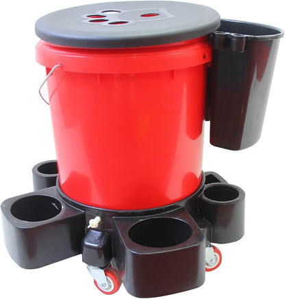 Car Detailing Bucket Organizer - Portable Auto Wash Tool Hanger, Black