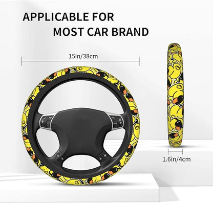 Duck Print Steering Wheel Cover Neoprene Car Steering Wheel Protector Covers Non Slip Universal 15 Inch for Men Women