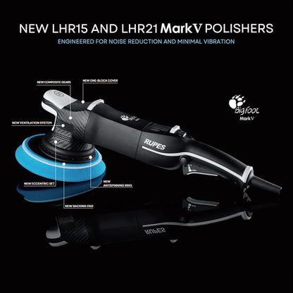RUPES LHR21V Starter Kit for BigFoot Mark V Random Orbital Polisher - Additional Accessories Included - Reduced Noise & Vibrations - Enhanced Motor Efficiency - Provides Optimal Balance