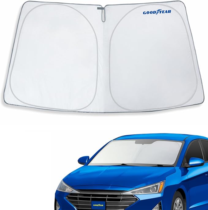 Goodyear Foldable Windshield Sunshade for Hyundai Elantra 2017-2020, Car Accessories, Sunshade Cover, Sun Shade Car Windshield, Window Sun Blocker - GY008352