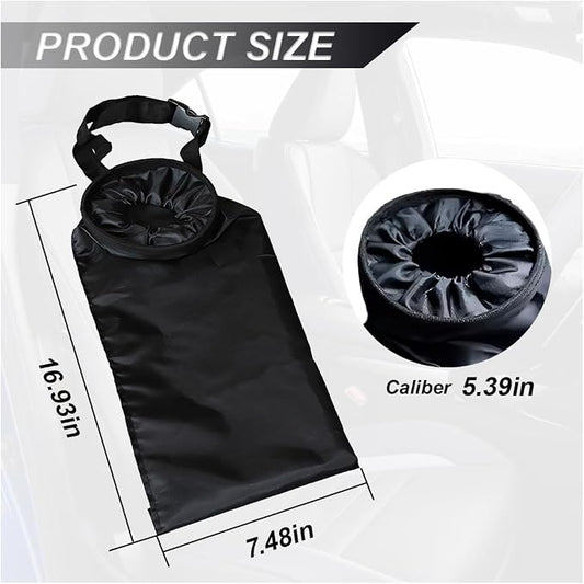 ZIMISI Car Trash Bag, Hanging Car Garbage Can with Elastic Opening, Portable Waterproof Collapsible Trash Can for Back Seat, Automotive Storage Organizer for Home, Outdoor (2PCS)