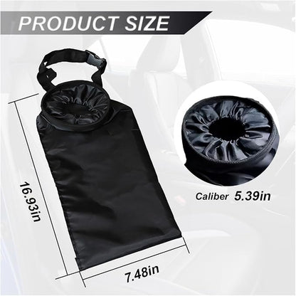 ZIMISI Car Trash Bag, Hanging Car Garbage Can with Elastic Opening, Portable Waterproof Collapsible Trash Can for Back Seat, Automotive Storage Organizer for Home, Outdoor (1PC)