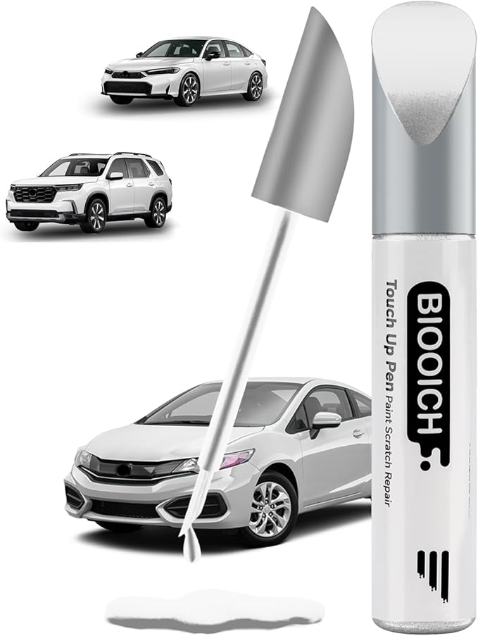 Touch Up Paint Pen Exact Color Match Car Chip and Scratch Repair (for Honda, Taffeta White(NH-578))