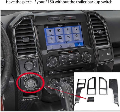 Keptrim for F150 ABS Carbon Fiber Central Console Air Conditioner Panel Trim for 2015 2016 2017 2018 2019 2020 Ford F150, 5pcs