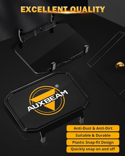 Auxebam 4 inch Black Offroad Light Covers, 2Pcs LED Cube Pod Cover Waterproof Polycarbonate Protective Lens for LED Cube Lights Driving Fog Light (Not Fit for Amber Spot Beam 'ZD000706')