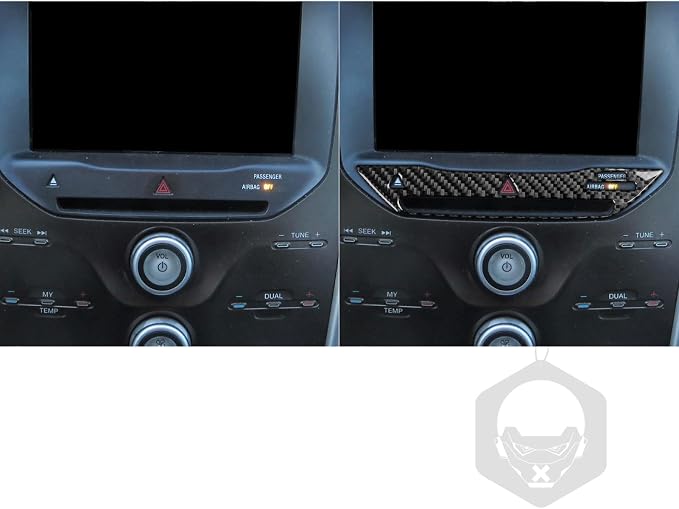 Premium Carbon Fiber Only Compatible with Ford Edge 2011-2014 SEL Accessories Car Hazard Emergency Warning Push Button Switch Panel Cover Interior Trim Sticker Decal Black 1PC