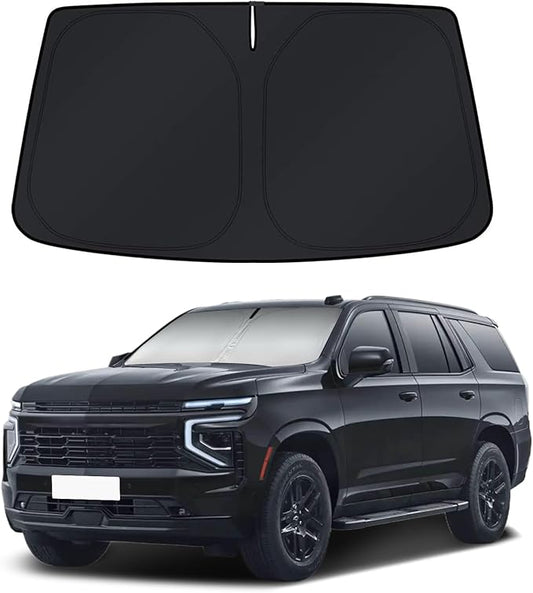 Car Sun Shade for 2021-2025 2026 Chevrolet Tahoe Accessories Windshield Sunshade Cover Front Window Shade Custom Fit Tahoe Sun Visor Protector Foldable Blocks UV Rays
