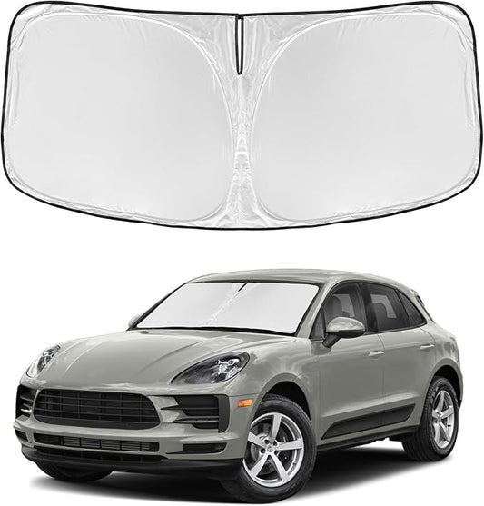 for Porsche Macan 2014-2024 2025 2026 Windshield Sun Shade - 4 Layers Car Sunshades for Front Windows Shade Cover Custom Fit Sun Visor 250T Retractable Shade Blocks UV Rays Car Accessories