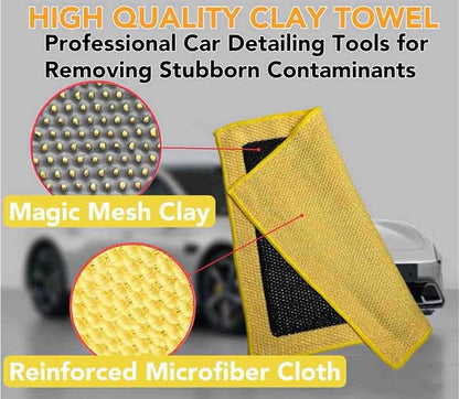 Upgrade Clay Towel 3.0 Ver - Clay Towel for Car Detailing to Remove Paint Overspray, Water Spots,Tree Sap,Rail Dust from Paint,Glass,Plastic Surfaces,Fine Grade Clays Bar Towels(1Pcs-Yellow,12" x 12")