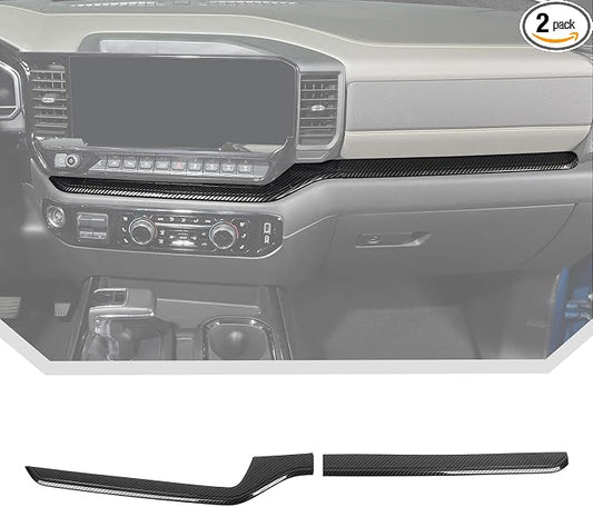 JeCar for Silverado Carbon Fiber Interior Center Console Dash Panel Cover Trim for 2022 2023 2024 2025 2026 Chevrolet Chevy Silverado 1500