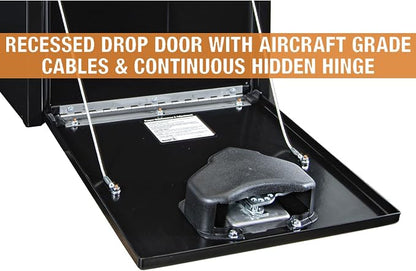 Buyers Products 1702295 Black Steel Underbody Truck Tool Box – 18 x 18 x 18 Inch - Truck Bed & Underbelly RV Storage Box, Locking T-Latch, Weather-Resistant, Heavy-Duty Flatbed Job Box, Made in USA