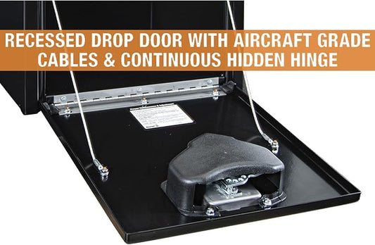 Buyers Products 1702295 Black Steel Underbody Truck Tool Box – 18 x 18 x 18 Inch - Truck Bed & Underbelly RV Storage Box, Locking T-Latch, Weather-Resistant, Heavy-Duty Flatbed Job Box, Made in USA