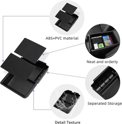 smabee Center Console Organizer Compatible with Kia Sorento 2021-2025 2026 Armrest Storage Box ABS Storage Tray Interior Car Accessories Black