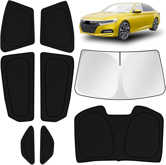 KUST Car Window Shades for Honda Accord 2018-2022 Windshield Sun Shade Side Window Cover UV Block Privacy Protection Accessories for Camping Blackout Rear Back Full Set 8PCS