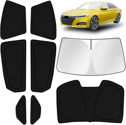 KUST Car Window Shades for Honda Accord 2018-2022 Windshield Sun Shade Side Window Cover UV Block Privacy Protection Accessories for Camping Blackout Rear Back Full Set 8PCS