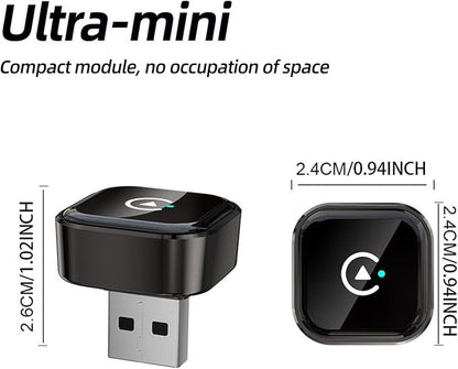 Car Wireless CarPlay Adapter for iPhone Mini Plug and Play for with Factory Wired Apple CarPlay, Fast & Stable Connection, Wide Vehicle Compatibility USB & USB C Android Auto