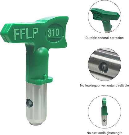 310 Fine Finish Low Pressure Airless Spray Tip, Pattern Size 6 in to 8 in, Thread Size 7/8 in for Airless Paint Spray Guns Green (Green)