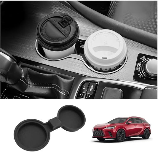 LUWU 2025 2026 RX350 Center Console Cup Holder Compatible with 2024 2025 2026 Lexus RX350/RX450/RX500 Accessories Premium Silicone Cup Holder Mat Spill-Proof, Easy Install & Clean, Black