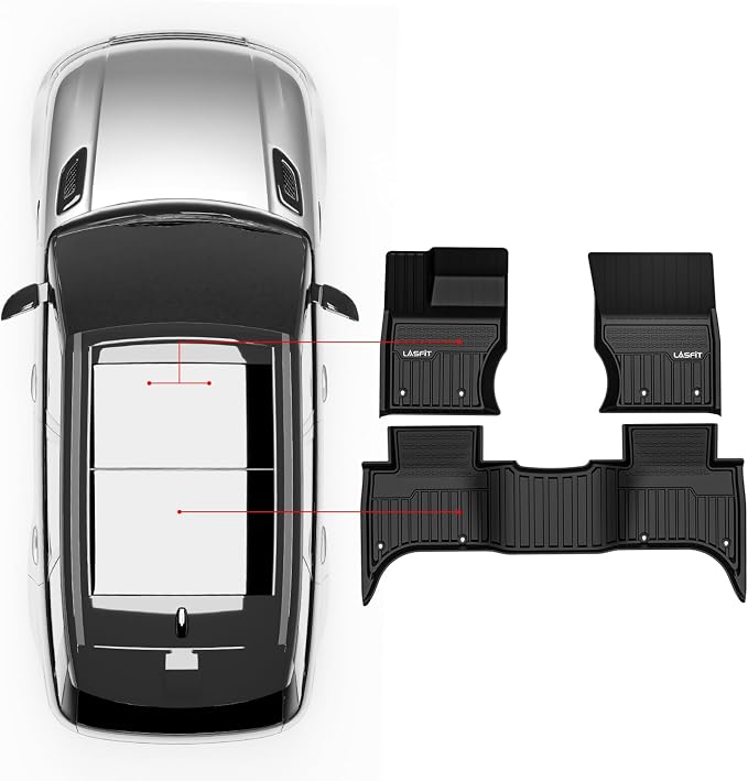 LASFIT Floor Mats for Range Rover Sport 2014-2022 (Not for Discovery/Evoque), TPE All Weather Custom Fit for Land Rover Sport Floor Liners 1st & 2nd Row Car Mats, Black, Easy to Clean