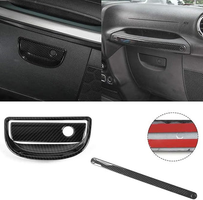 RT-TCZ for Jeep JK Interior Trim Kit Black, JKU Center Console Dashboard Panel Trim Cover for Jeep Wrangler JK JKU 2011-2017 Black ABS Carbon Fiber Interior Accessories 10pcs