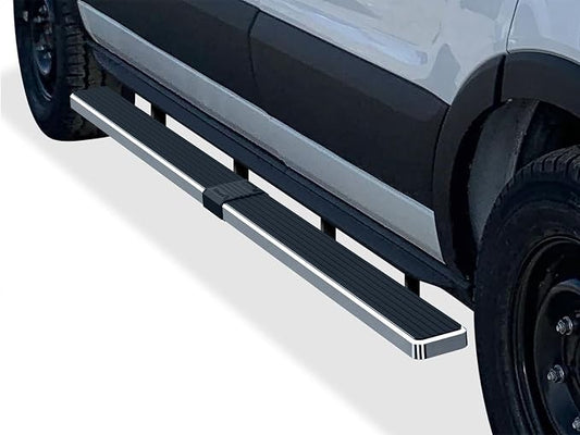 APS Running Boards (Side Steps Step Bars) Compatible with Ford Transit 2015-2026 Full Size Van 3-Door (Exclude 2022-2026 E-Transit) (Silver 5in 304 Stainless Steel)