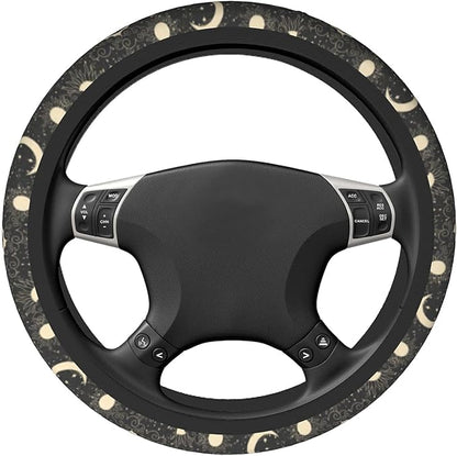 Sun and Moon Steering Wheel Covers Non Slip Neoprene Space Wheel Protector Universal 15 inch for Men Women