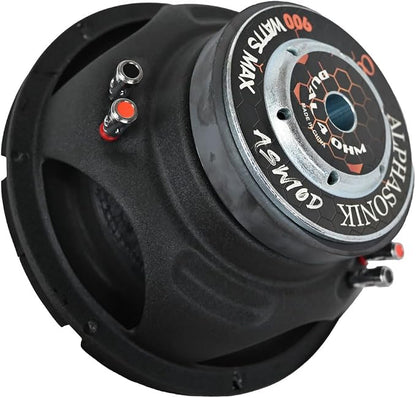 Alphasonik ASW10D AS Series 10" 900 Watts Max / 300 Watts RMS Dual 4 Ohm Car Subwoofer Stamped Steel Basket with Stronium Magnet Non Pressed Paper Cone Audio Speaker Bass Sub Woofer