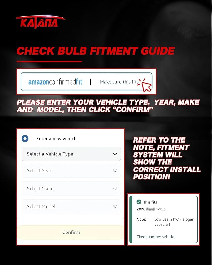Katana H7 Bulbs, No Adapter Required 400% Brightness 6500K Non-Polarity, Powersports, Pack of 2