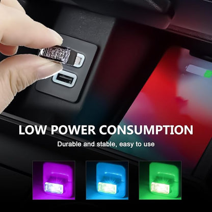7 Pieces Car Ambient Lighting Kit USB LED Atmosphere Lamp with 7 Color Options Rechargeable Multicolor Interior Night Light for Car Truck Van SUV and Laptop Decor
