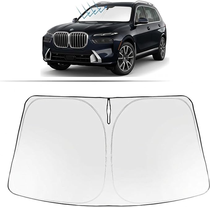 Proadsy Windshield Sun Shade for BMW X7 2019-2026 Foldable Front Sunshade Protector Sun Visor Blocks UV Rays Keep Car Cooler Accessories