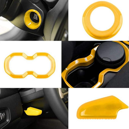31PCS/ Set Interior Trim Kit Car Interior Accessories Decoration Trim Kit for Jeep Renegade 2015-2018 (Yellow)