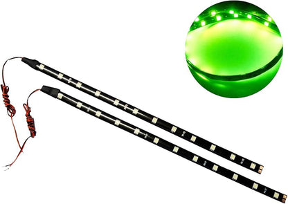 SOCAL-LED LIGHTING 30cm 12" Green Flexible LED Strips High Power Bright 5050 12 SMD Car DRL Under Dash Accent Light, Waterproof, Cuttable, Pack of 2