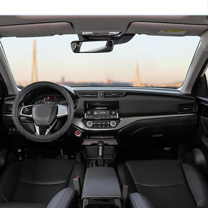 GIANT PANDA Microfiber Leather Steering Wheel Cover for Honda Accord,Civic,CR-V,HR-V,Pilot(Black+Gray Line-Standard Size)