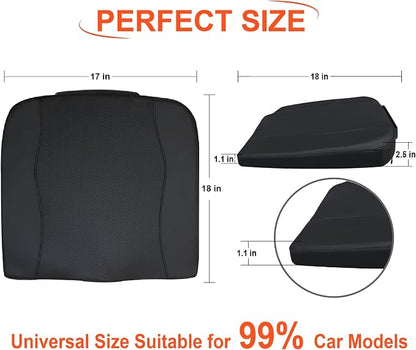 Lofty Aim Car Seat Cushion, Comfort Memory Foam Car Cushions for Driving - Sciatica & Lower Back Pain Relief, Driver Seat Pillow for Auto, Office Chair, Wheelchair - Classic Black