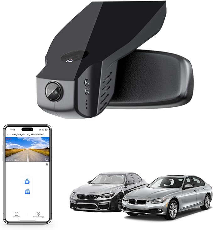Mangoal 4K Dash Cam for BMW 3-Series Gen6 F30 F31 F34 F35 2012 2013 2014 2015 2016 2017 2018 Select 2019 M3 F80(Model B), OEM Style, 2160P UHD Video, WiFi & APP, GPS, 64GB Card