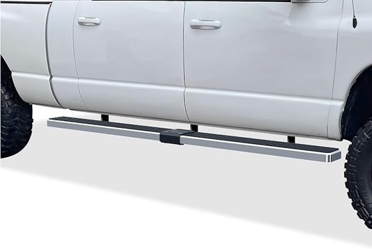 APS (304 Stainless Steel Polished Silver 5 inches) Running Boards Nerf Bars Side Steps Compatible with Dodge Ram 1500 2006-2008 Mega Cab & Ram 2500 3500 2006-2009(91in D2D Short Version)