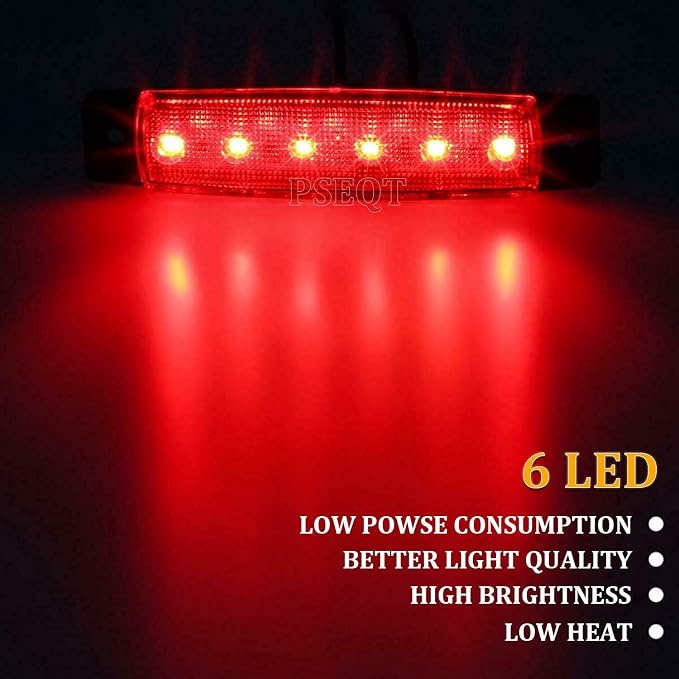PSEQT 10 Pcs LED Rock Strip Lights Car Underglow Wheel Fender Well Lighting Kits Waterproof for Golf Cart Wrangler Offroad Truck RV UTV ATV Snowmobile (Red)