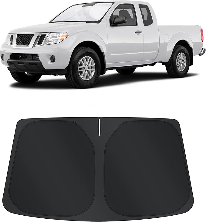 TINGLU Sun Shade for Nissan Frontier 2006-2021 Accessories Windshield Sun Shade Window Shade UV Rays Protection Sun Visor Cover with Steering Wheel Sunshade Storage Bag