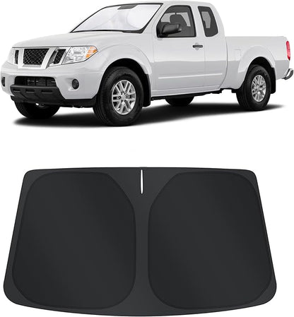 TINGLU Sun Shade for Nissan Frontier 2006-2021 Accessories Windshield Sun Shade Window Shade UV Rays Protection Sun Visor Cover with Steering Wheel Sunshade Storage Bag