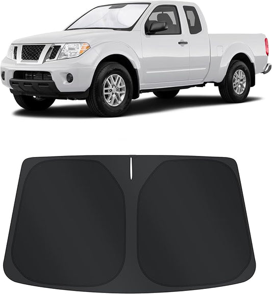 TINGLU Sun Shade for Nissan Frontier 2006-2021 Accessories Windshield Sun Shade Window Shade UV Rays Protection Sun Visor Cover with Steering Wheel Sunshade Storage Bag