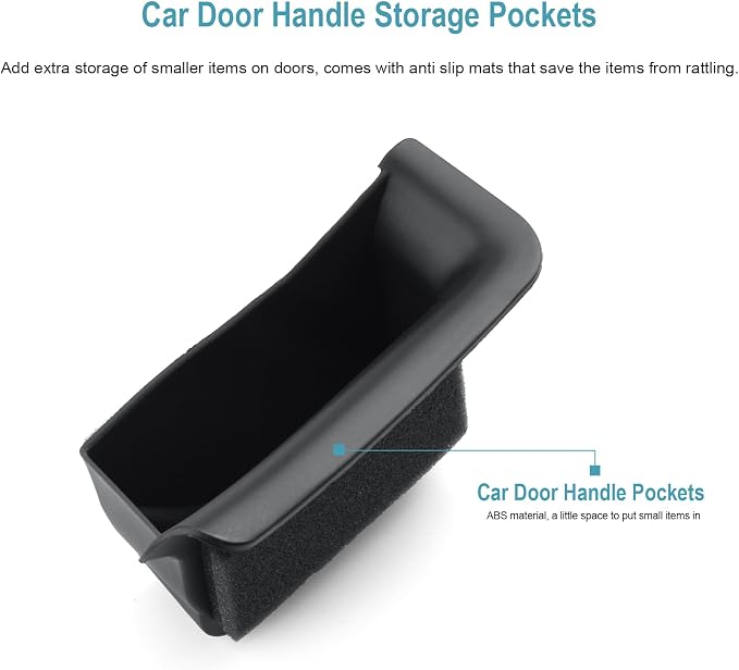 CDEFG 4Pcs for 2025 2026 Mazda CX-50 Center Console Organizer Tray Door Handle Pockets Trash Can Storage Box for 2023 2024 2025 2026 Mazda CX50 Accessories 4-Doors Trash Bin Storage Case TPE Material